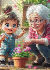Playful Seniors - Grandma and Granddaughter Gardening (1000pcs)