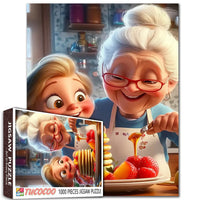 Playful Seniors - Grandma and Granddaughter Pancake Morning (1000pcs)
