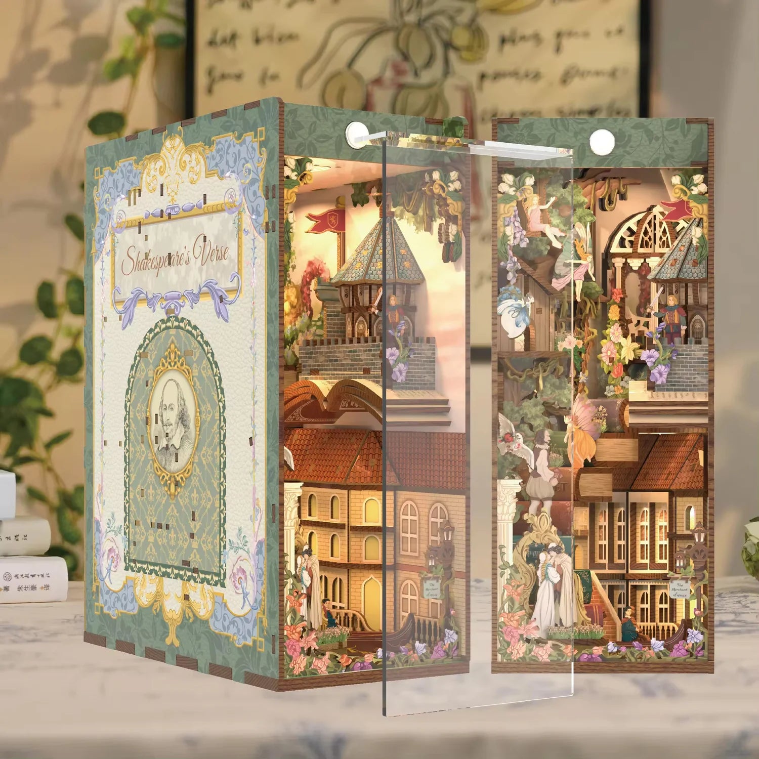 Livre Nook - Verse de Shakespeare (bois avec couverture de poussière)