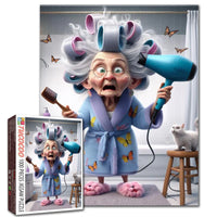 Playful Seniors - Hair Dryer Panic Granny (1000pcs)