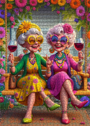 Seniors Enjoués - Amies Grand-mères à l'Heure de l'Apéro (1000 pièces)