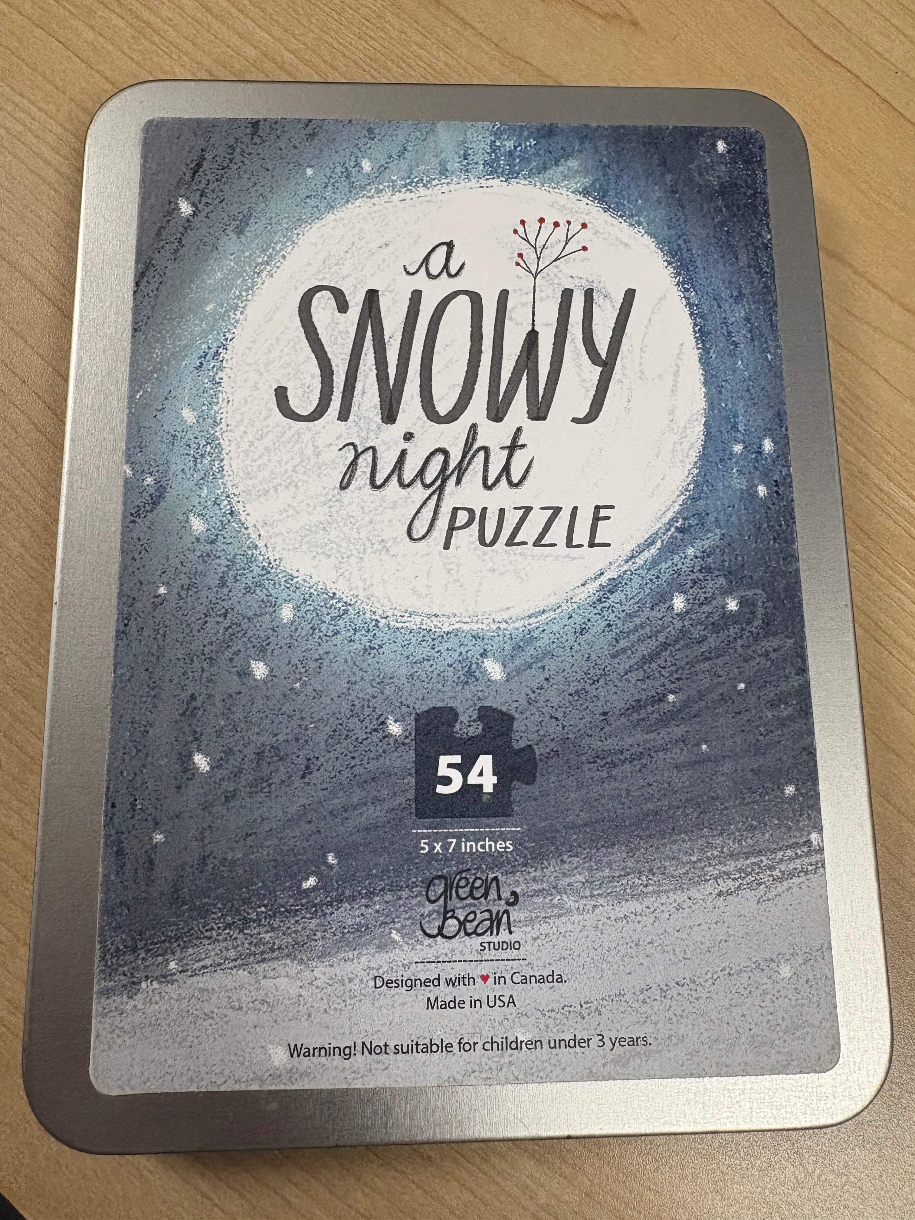 PFG A Snowy Night Puzzle (Tin - 54pcs) (Usage/Used - PUZZLES FOR GOOD)