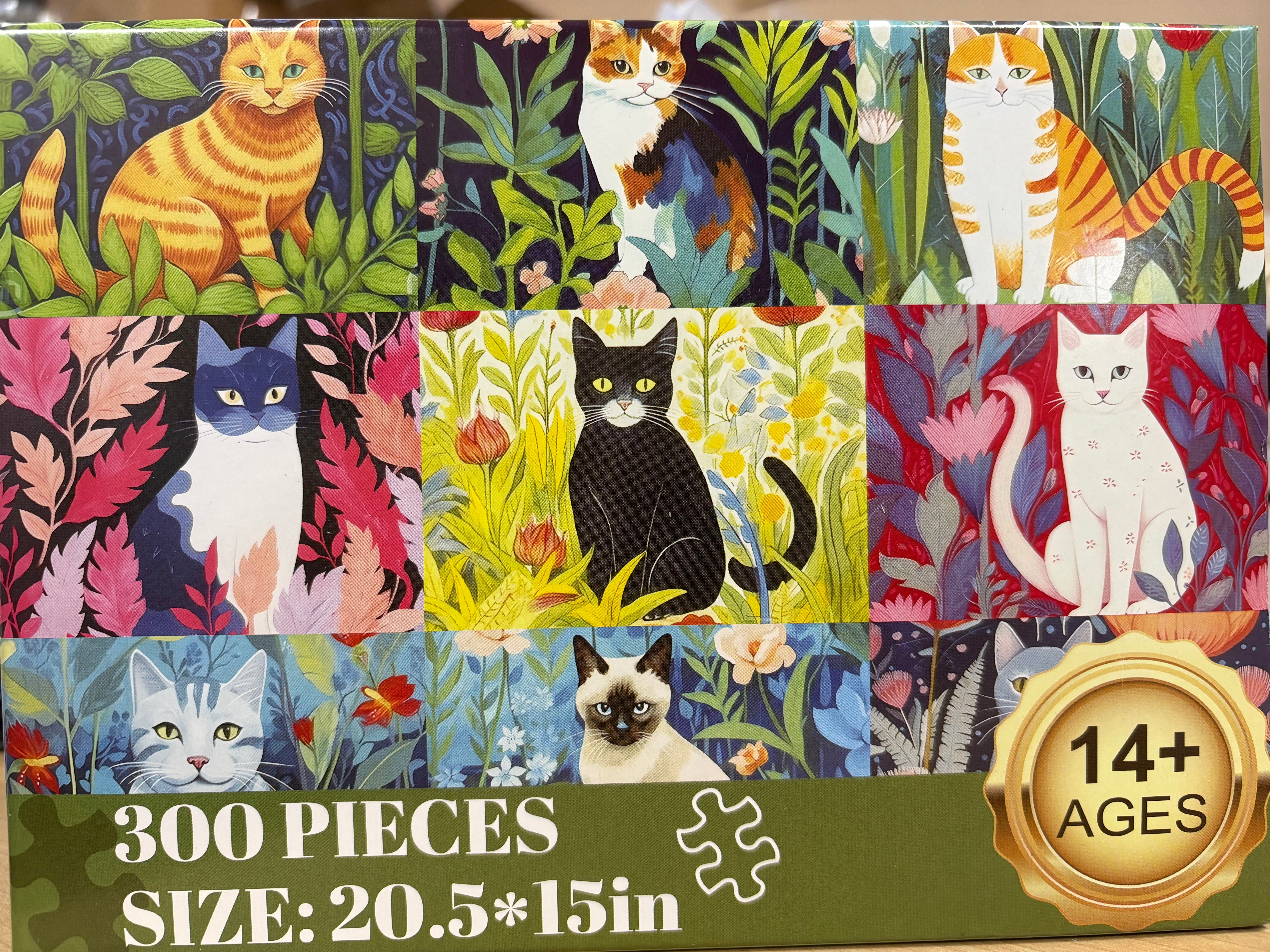 Collage de chat coloré PFG (300pcs) (utilisation / utilisée - puzzles pour de bon)