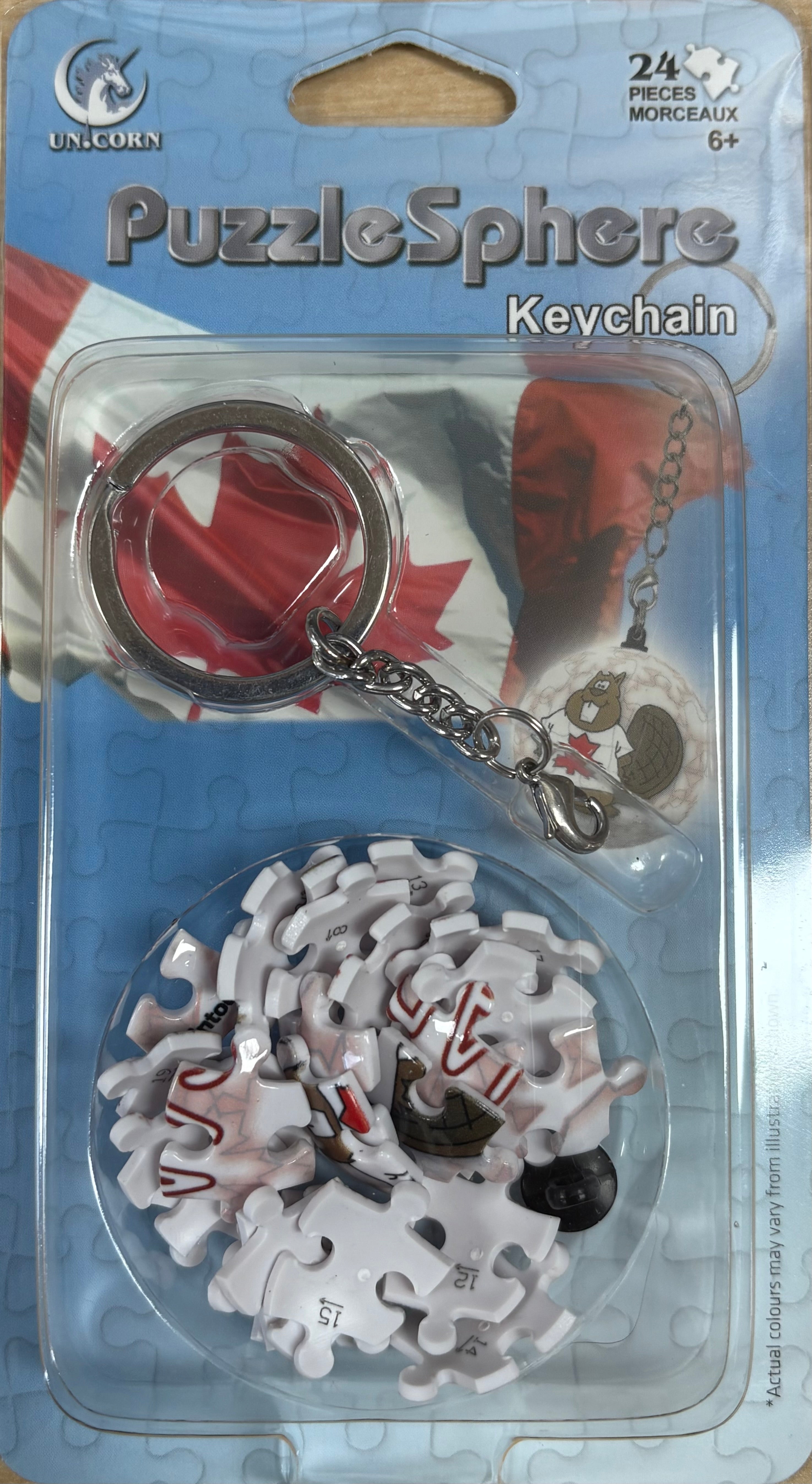 3D PuzzleSphere Keychain - Canadian Beaver