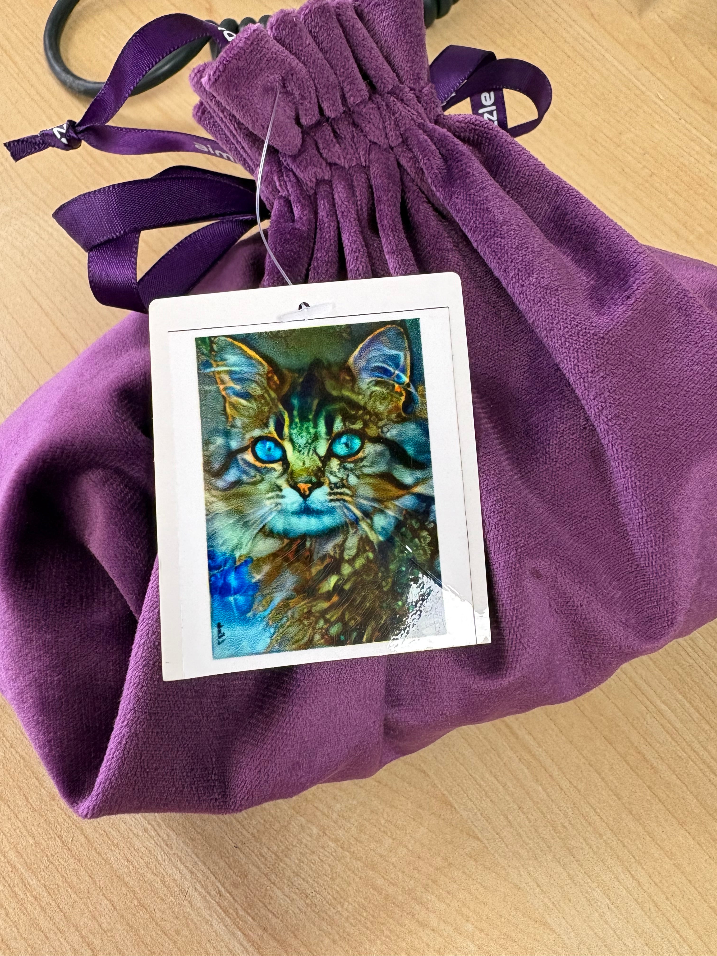 PFG Purple Bag -  Psychedelic Cat (Usage/Used - PUZZLES FOR GOOD)