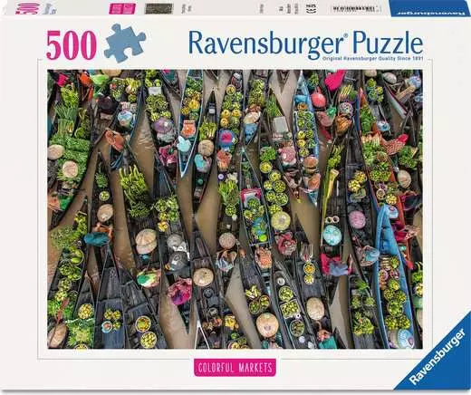 Ravensburger Colorful Markets - Floating Market, Indonesia (500pcs)