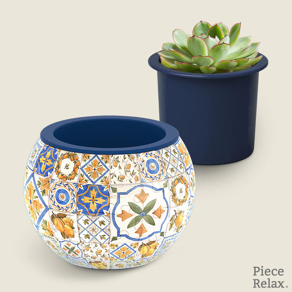 Pot de fleurs puzzle 3D - Carreaux rétro