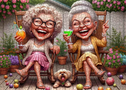 Playful Seniors - Laughing Grandmas Garden Party (1000pcs)