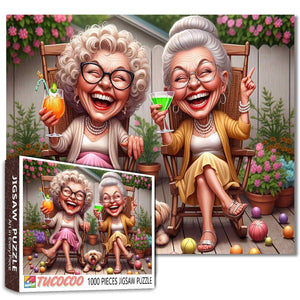Seniors enjoués - Fête champêtre des grands-mères rieuses (1000 pièces)