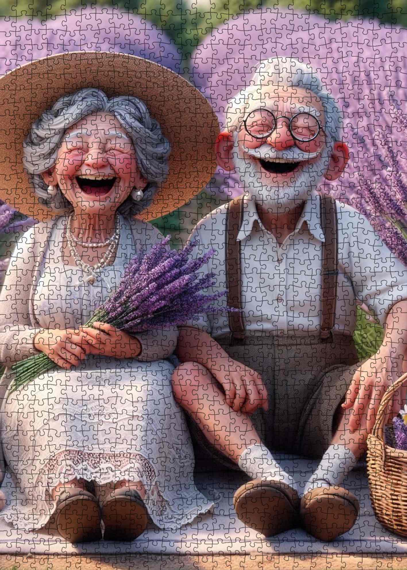 Playful Seniors - Lavender Field Joy (1000pcs)