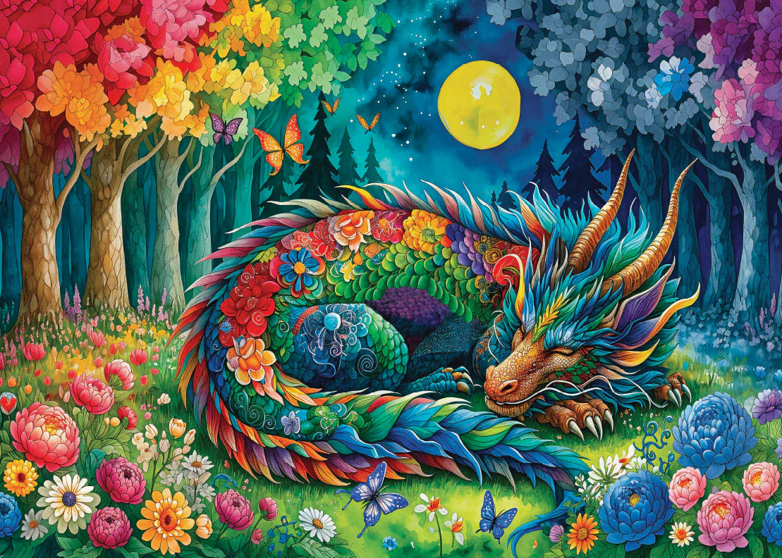 Rêves de dragon au clair de lune (1000 pièces)