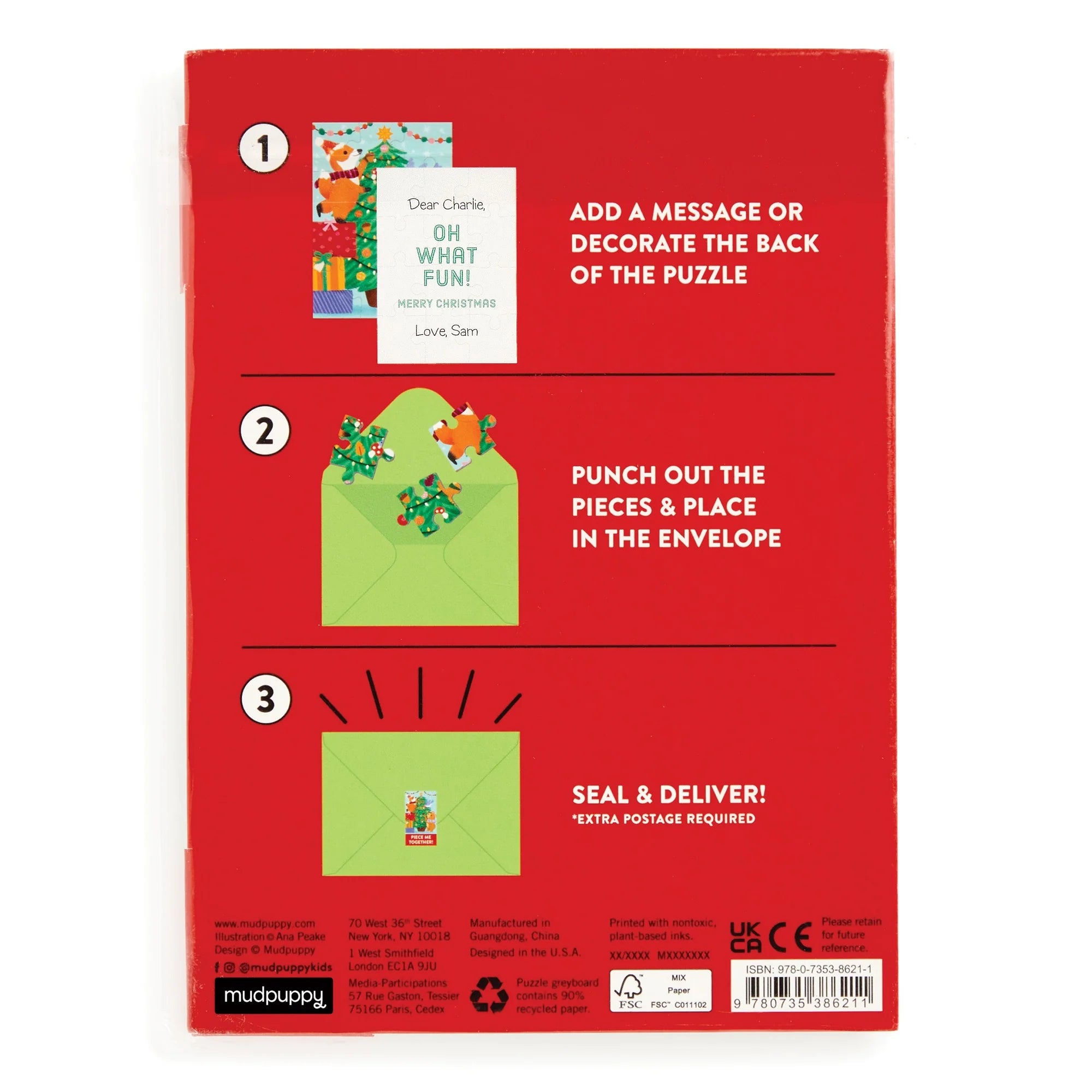Carte de Noël - Animaux de Noël (12 pièces) 