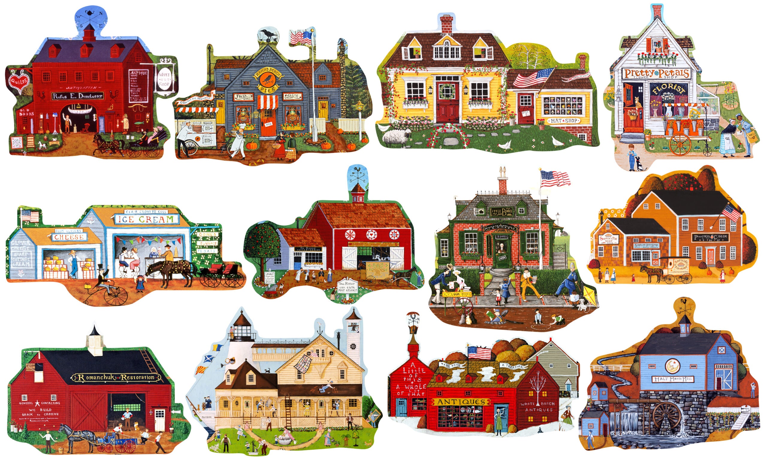 DMG Mini Shaped - 12 Main Street Puzzles (DAMAGED BOX)