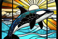 Marine Life - Stained Glass Orca - MicroPuzzle