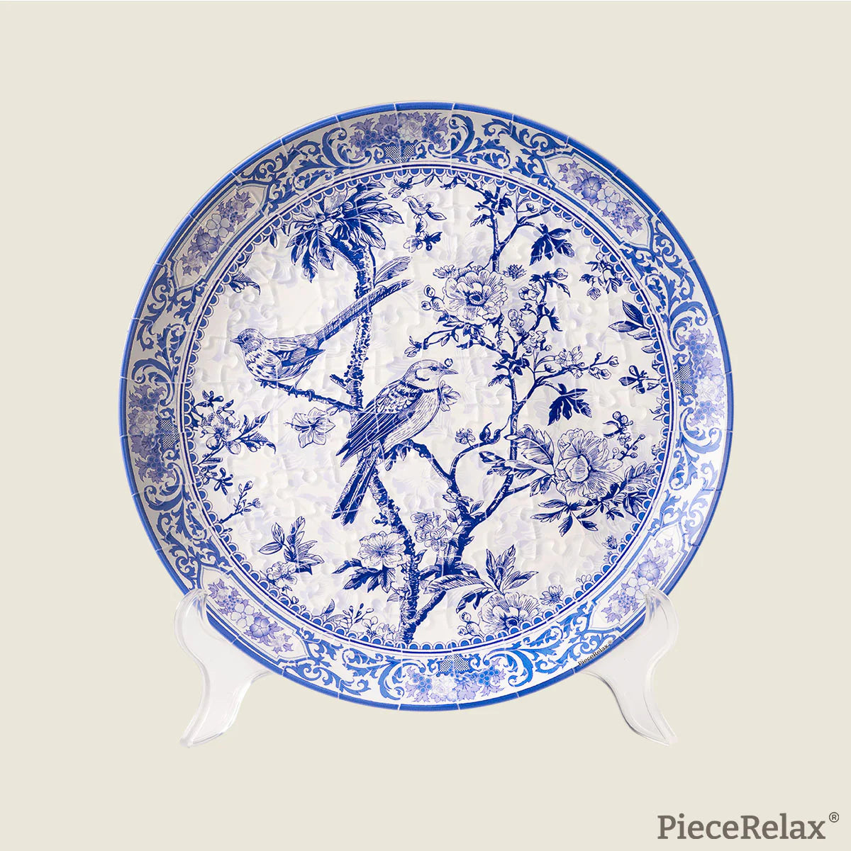 3D Puzzle Plate - Floral Ballet with Birds