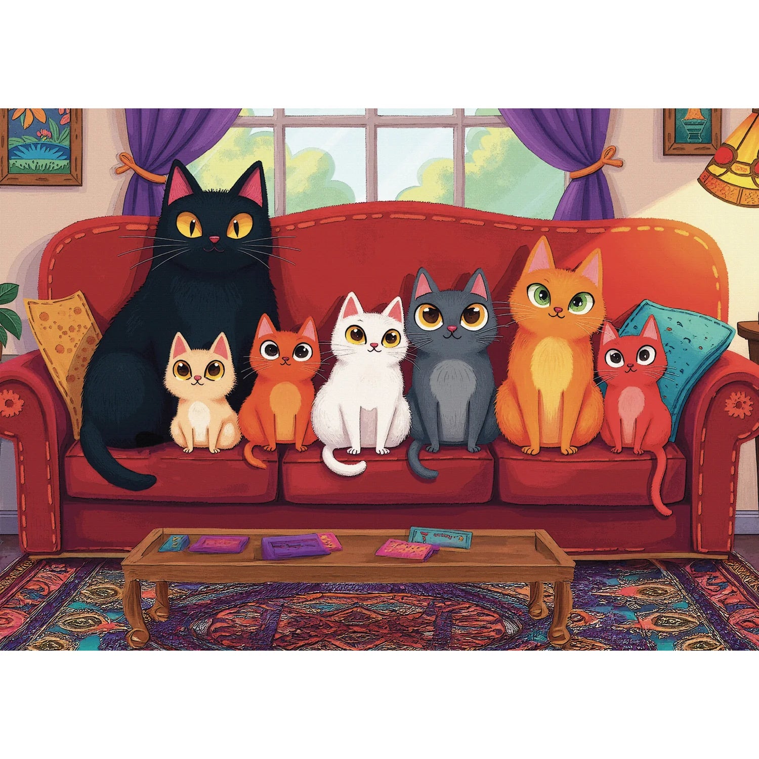 La parfaite brochette de chats (1000 pièces)