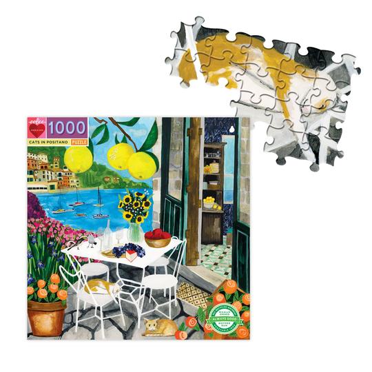 PFG Cats in Positano, Anisa Makhoul (1000pcs) (Usage/Used - PUZZLES FOR GOOD)