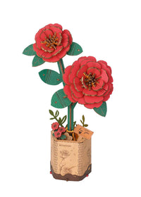 3D Wood Red Camellia - Love & Passion (113pcs)