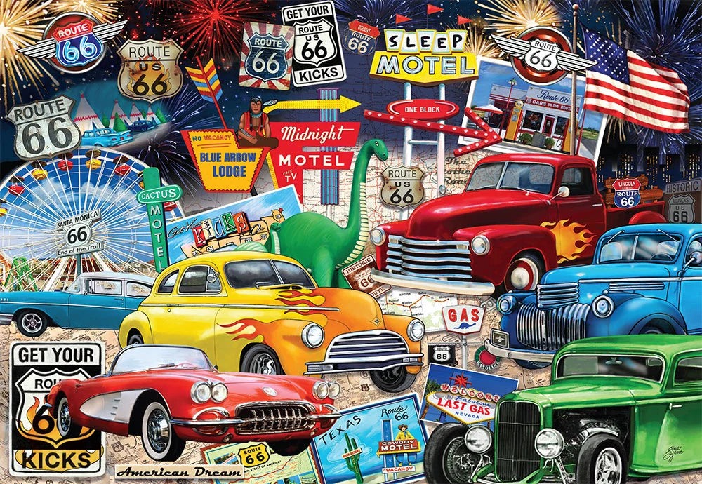 Route 66 Vintage Cars & Trucks (1000pcs)