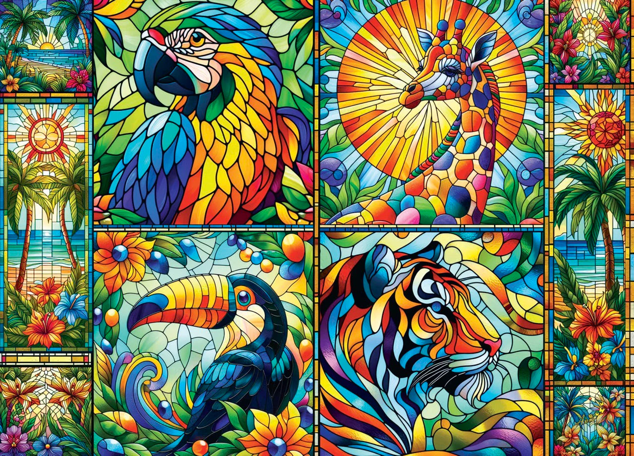 Jungle en vitrail / tacon jungle, anie maltai (1000pcs)