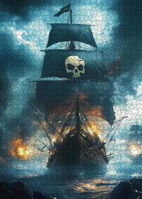 Skull Flag Pirate Warship (1000pcs)