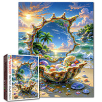 Sunlit Tropical Cove in Giant Seashell (1000pcs)
