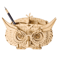 Boîte de rangement en hibou 3D (bois)