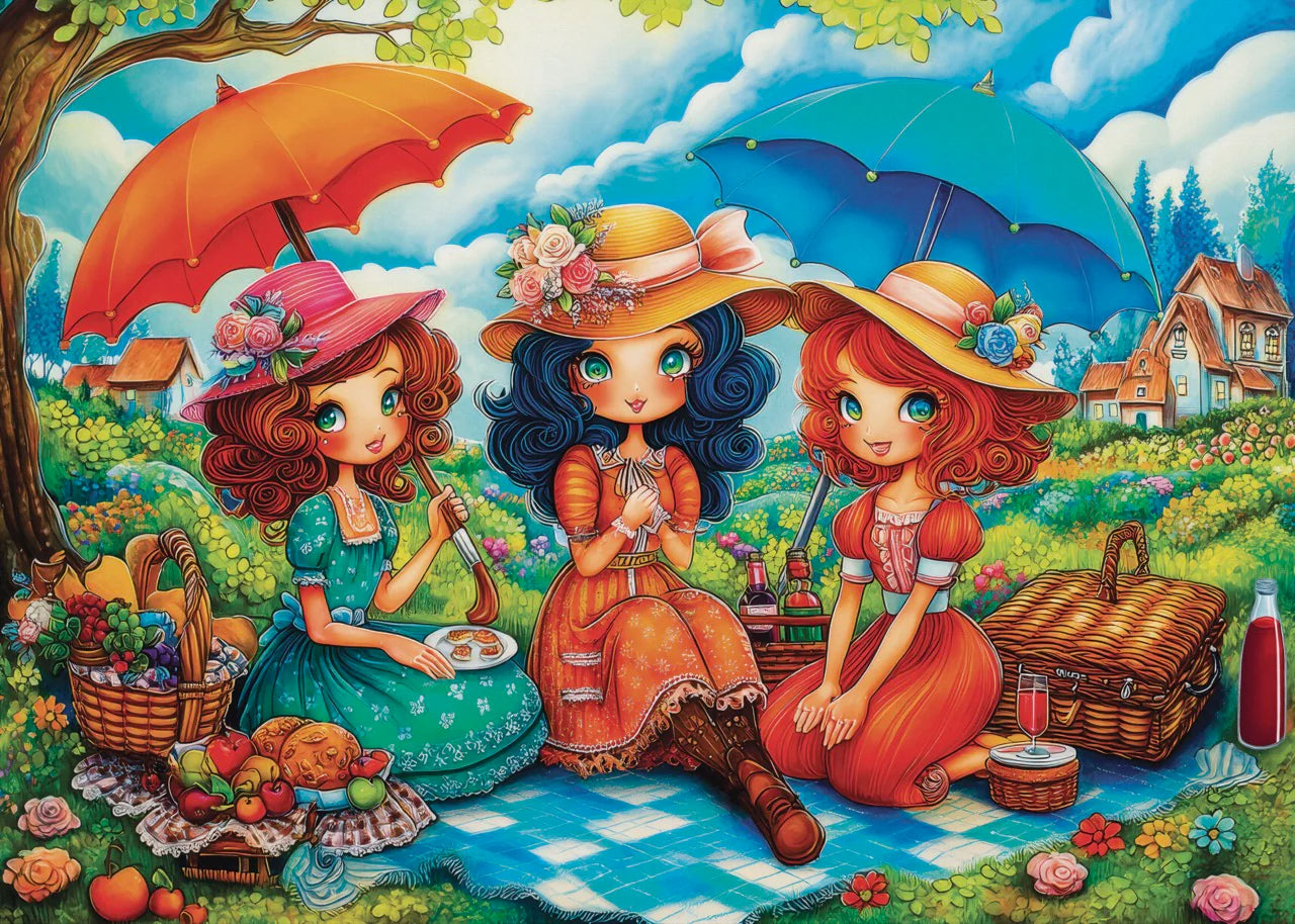 Trois amis pique-niqueurs - Collection NovIA (1000 pièces)