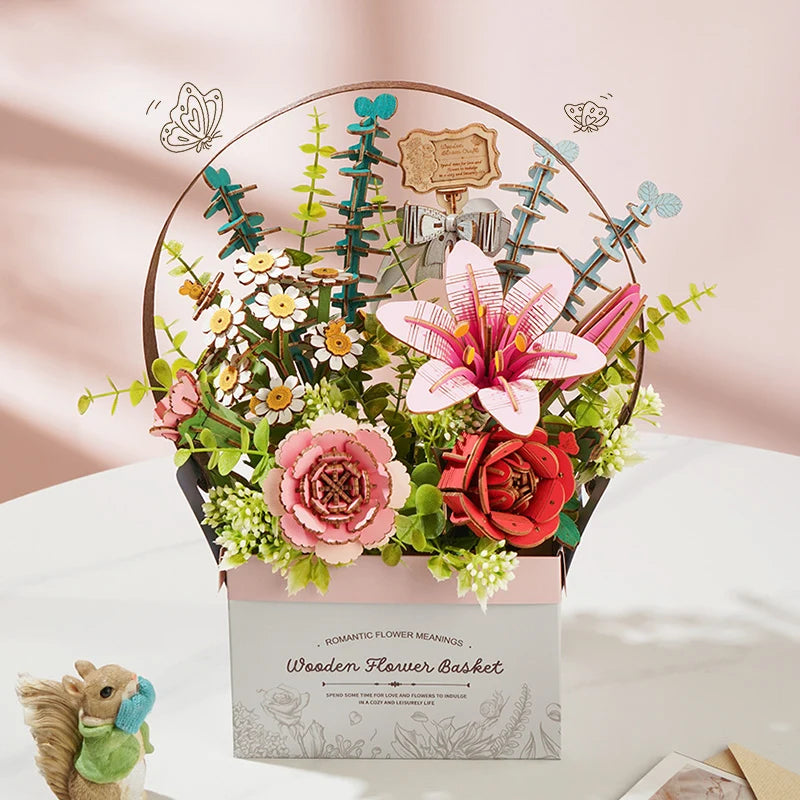 3D Wooden Flower Basket (428pcs)