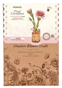 3D Wood Pink Carnation - Gratitude & Innocence (124pcs)