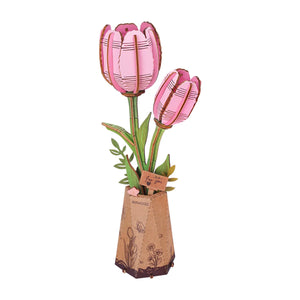 3D Wood Pink Tulip - Eternal Love (72pcs)