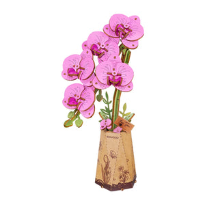 3D Wood Purple Moth Orchid - Elegance & Happiness (132pcs)