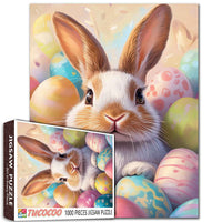 Easter Bunny Surrounded by Colorful Eggs (1000pcs)