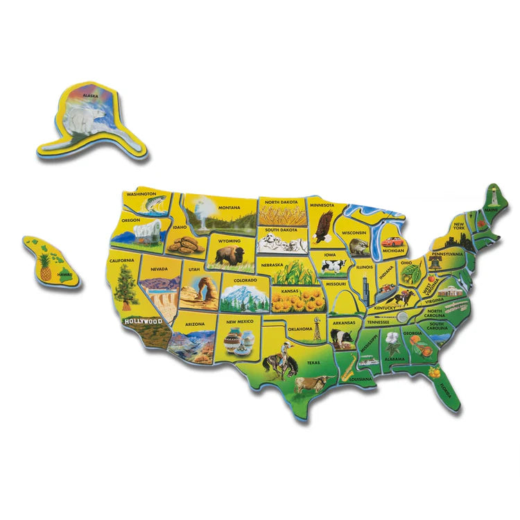 PFG United States of America Capitals & State Outlines - Tray Puzzle (Usage/Used - PUZZLES FOR GOOD)
