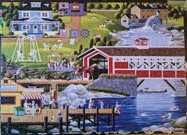 PFG Art Gallery - Sunday at the Covered Bridge (Usage/Used - PUZZLES FOR GOOD)