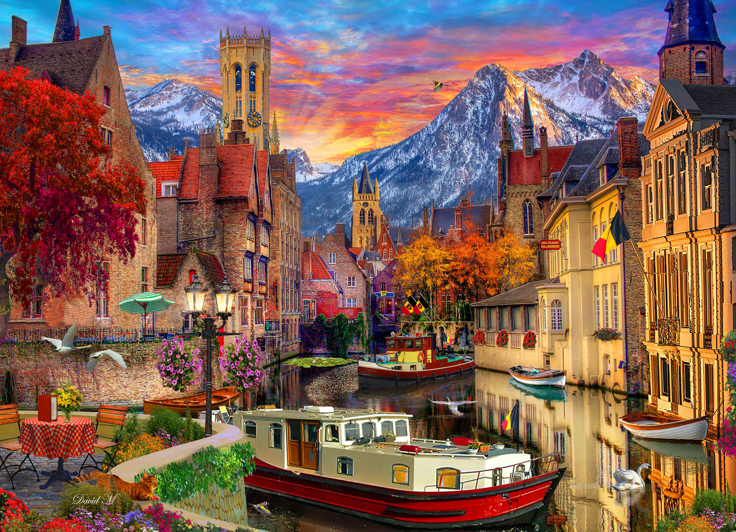 PFG European Canal, David MacLean (1000pcs) (Usage/Used - PUZZLES FOR GOOD)
