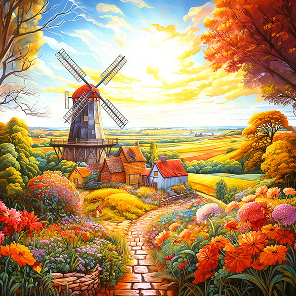 PFG Windmill on the Farm, Catie Crehan (500pcs) (Usage/Used - PUZZLES FOR GOOD)