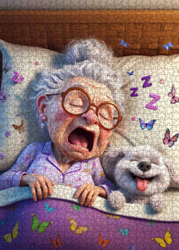 Playful Seniors - Yawning Grandma Bedtime Companion (1000pcs)