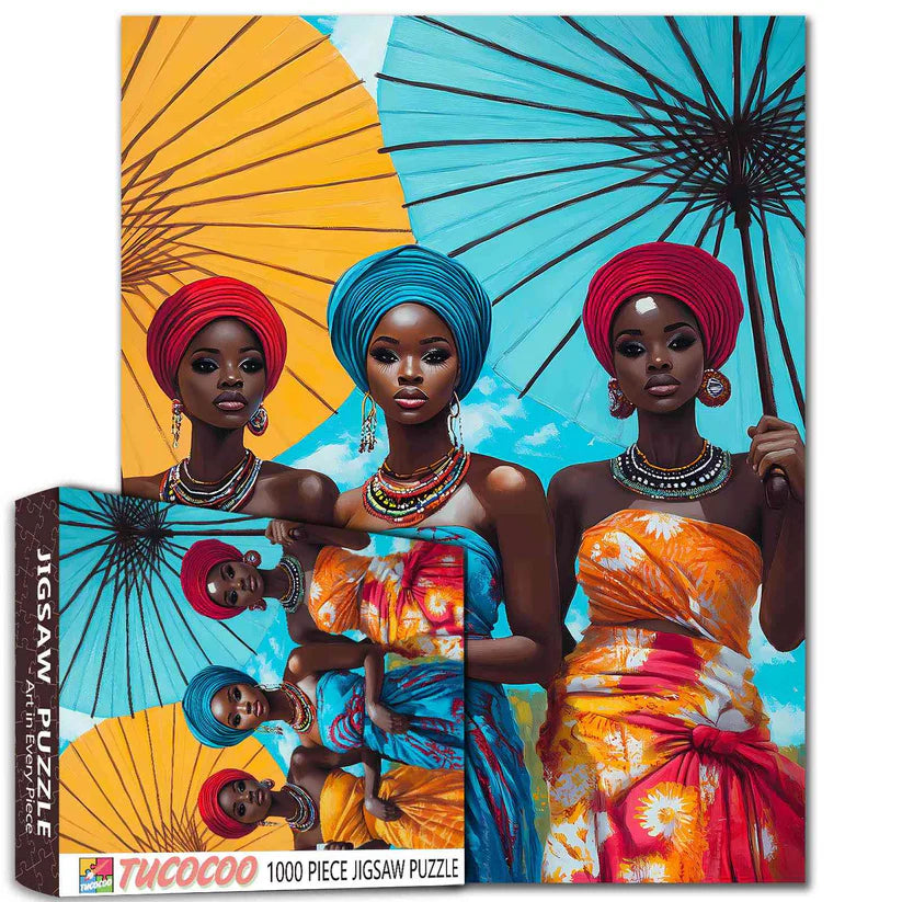 African Beauties with Colorful Parasols (1000pcs)