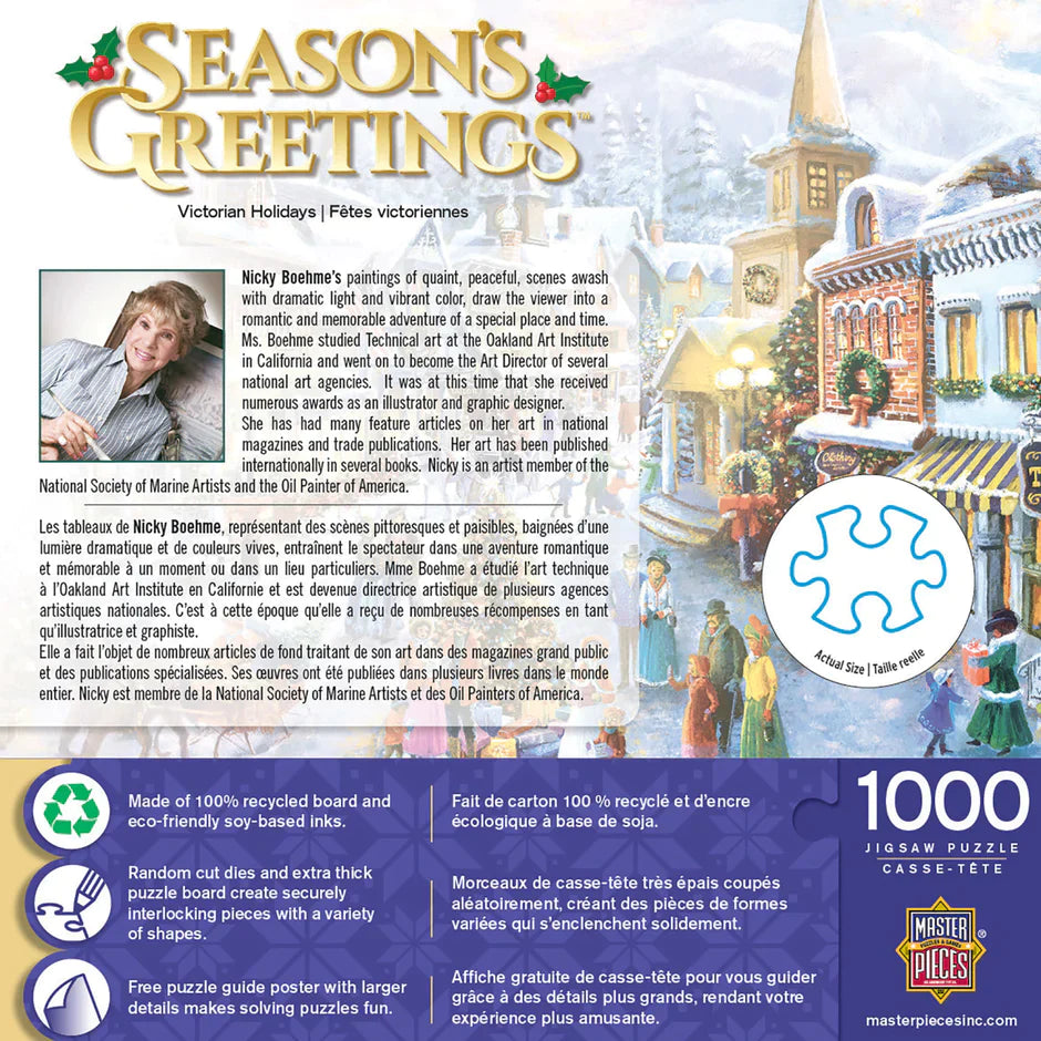 PFG Season's Greetings - Victorian Holidays, Nicky Boehme (1000pcs) (Usage/Used - PUZZLES FOR GOOD)