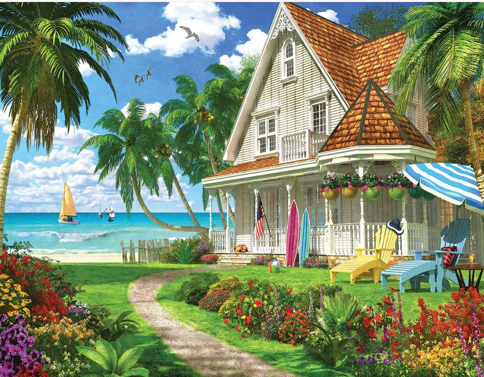 PFG Beach House, 1000pc, Dominic Davison (Usage/Used - PUZZLES FOR GOOD)