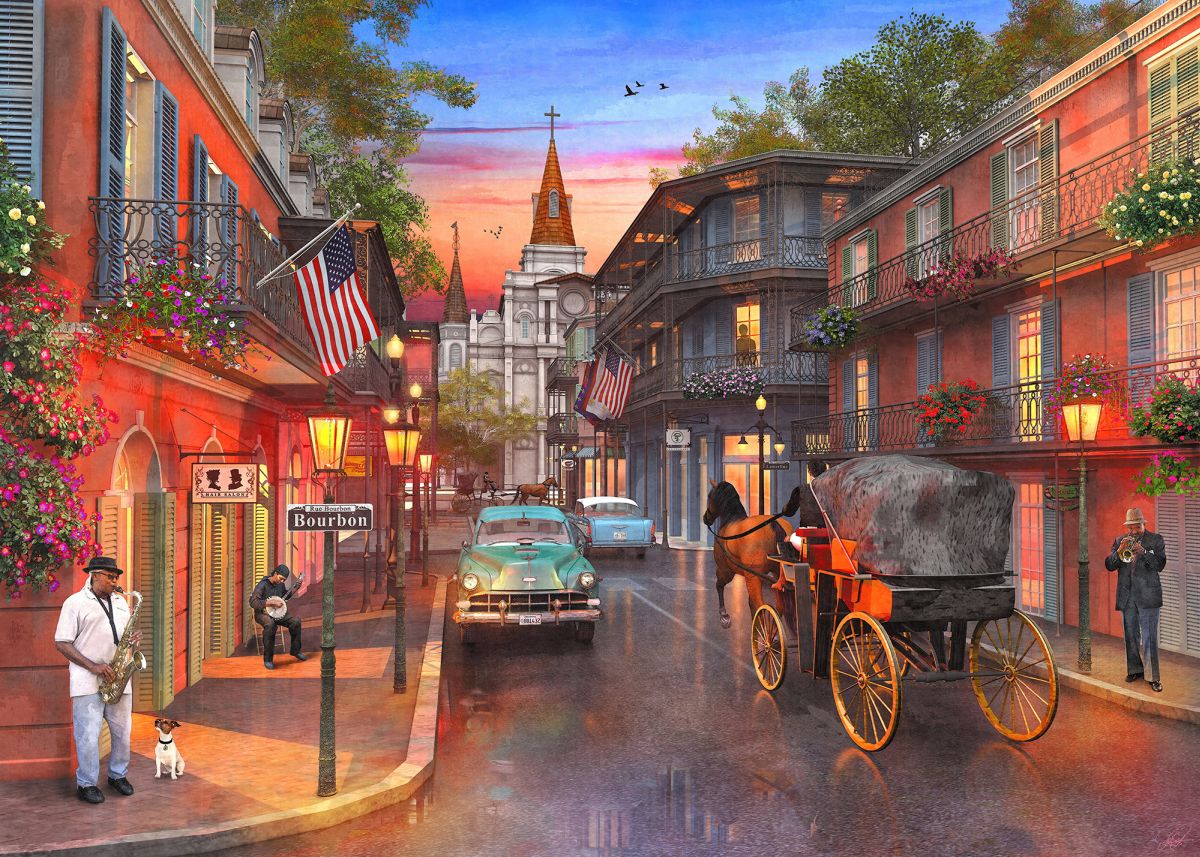 PFG Bourbon Street, Dominic Davison (1000pcs) (Usage/Used - PUZZLES FOR GOOD)