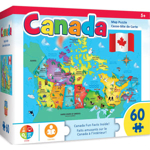 Puzzle de la carte du Canada (60pcs)