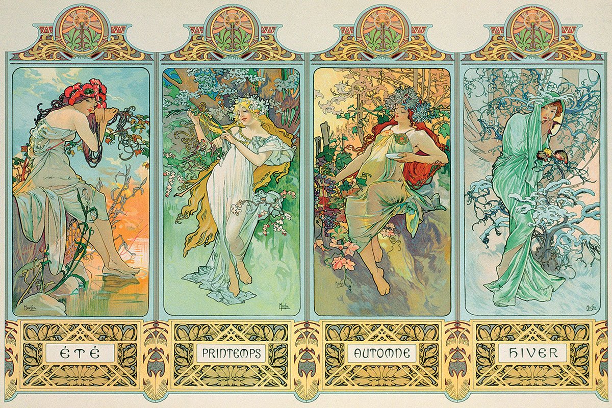 PFG The Four Seasons (Variant 3), Alphonse Mucha (Usage/Used - PUZZLES FOR GOOD)