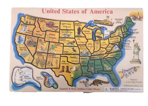 PFG United States of America Capitals & State Outlines - Tray Puzzle (Usage/Used - PUZZLES FOR GOOD)