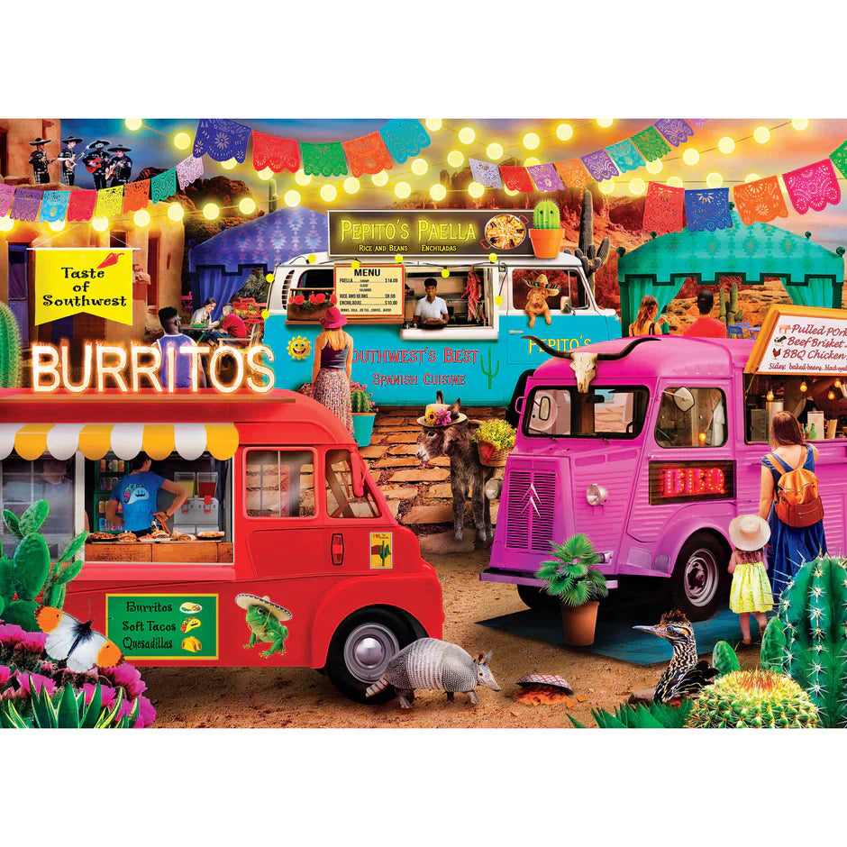 PFG Food Truck Round-up - Taste of the Southwest, Karen Burke (1000pcs) (Usage/Used - PUZZLES FOR GOOD)