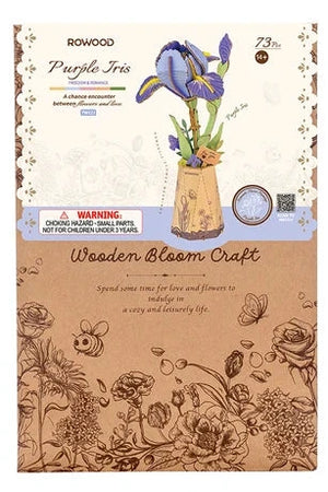3D Wood Purple Iris - Freedom & Romance (73pcs)