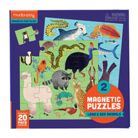 2 Magnetic Puzzles - Land & Sea Animals