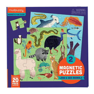2 Magnetic Puzzles - Land & Sea Animals