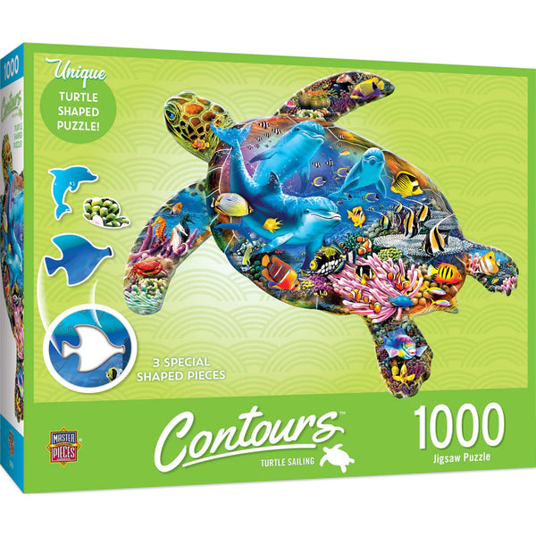 Buy Contours shaped - turtle sailing (1000pcs) Puzzle | Jigsaw Jungle